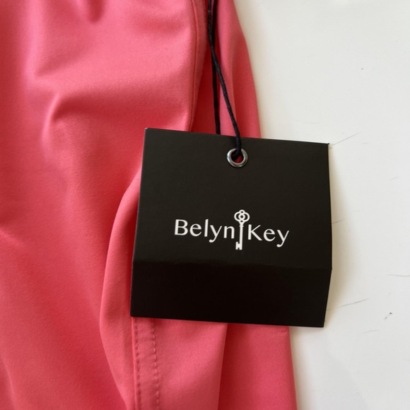 Belyn Key Keystone Short Sleeve Shirt Womens Large‎ Coral Black Golf Top NWT - Picture 12 of 16
